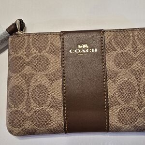 Coach Brown and Tan Wristlet